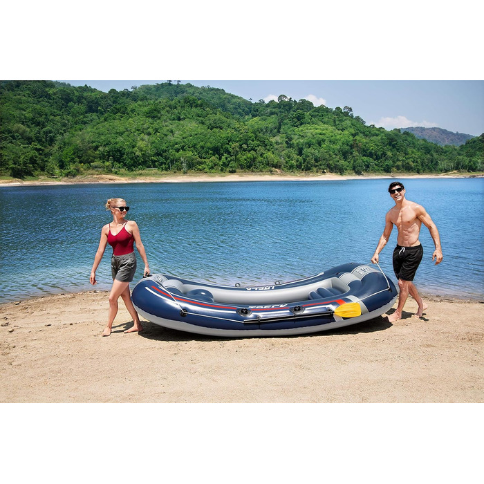 Надувний човен Bestway Hydro-Force Treck X3 для 3 дорослих та 1 дитини, 307x126x39 см, комплект