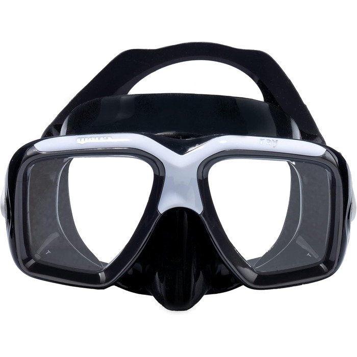 Маска для плавання Mares Ray Adult - подвійне загартоване скло, силіконовий обтюратор, чорно-сіра