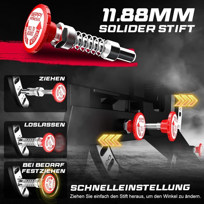 Регульована лава для тренувань Keppi Bench1000 Pro, 600 кг, для дому, штанги та силові вправи