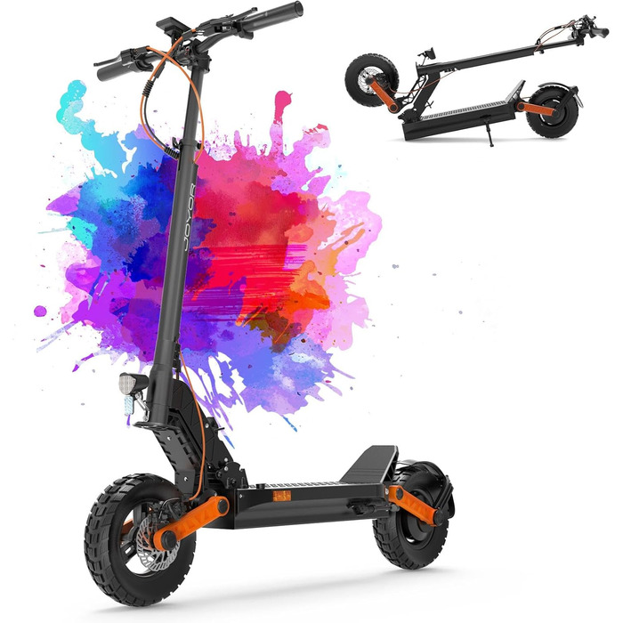 Електросамокат JOYOR S-Series 48/60В 13/18/26Аг, запас ходу 40-90 км, механічна/гідравлічна гальмівна система, подвійна амортизація, складаний e-скутер з 10'' колесами