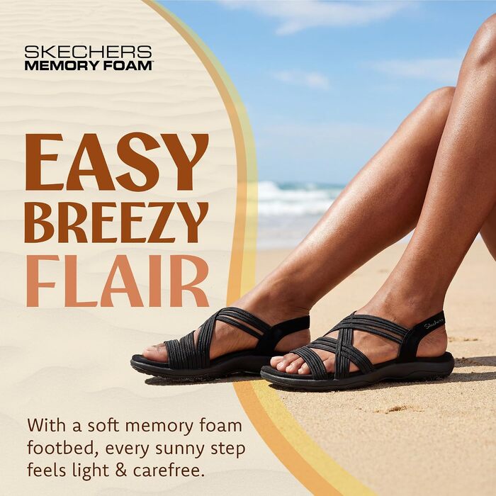 Жіночі спортивні сандалії Skechers Reggae Slim - Simply Stretchy Hands Free Slip-ins, чорні, розмір 40 EU