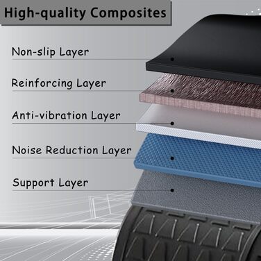 Ролер для пресу Ab Roller з підтримкою ліктів, тренажер для пресу з автоматичним відскоком, ролер для пресу з килимком для колін для чоловіків та жінок, тренування пресу на подвійних колесах, стабільний, чорний