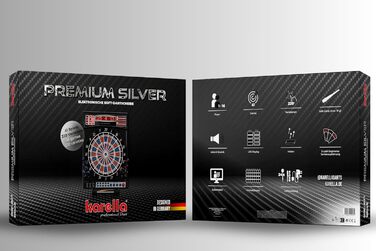 Електронний дартс Karella Premium Silver – професійна мішень для дартсу, сучасна технологія, для всіх рівнів гравців