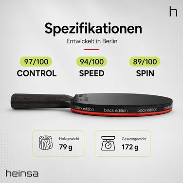 Ракетка для настільного тенісу Carbon Profi Black Edition ITTF (Горіх) з м'ячами та чохлом