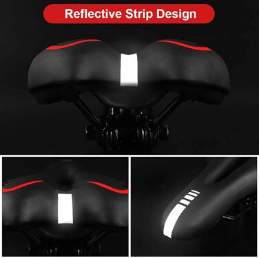 Гелевий велосипедний сідло, ергономічний, амортизований, дихаючий, для BMX/шосе/MTB (червоний)