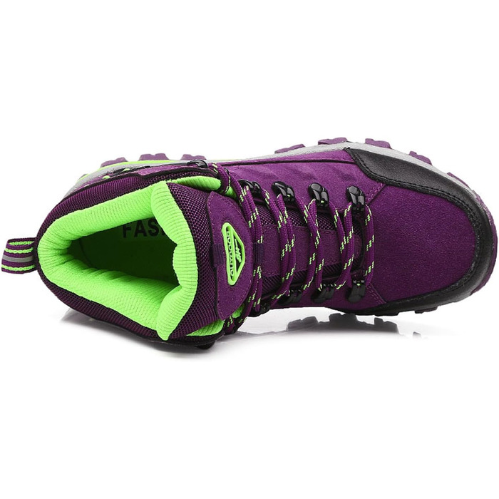 Трекінгові черевики для жінок та чоловіків: зручні, легкі, з неслизькою підошвою. Ідеальні для хайкінгу та активного відпочинку. Розмір 3.5 UK, фіолетовий колір.
