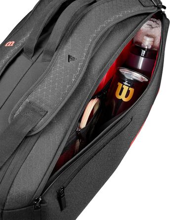 Сумка для тенісу Wilson Clash V3 Super Tour, чорний/інфрачервоний, вміщує до 6 ракеток