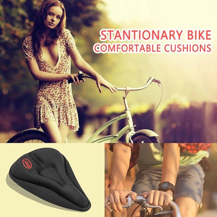 Велосипедне сідло Kany Gel - комфортне сідло з гелевим наповнювачем для гірського та шосейного велосипеда, чорне