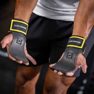 Навантажувальні ручки для тренувань Inovati: для силових вправ, кросфіту та бодібілдингу. З гелевими накладками на зап'ястя (7 мм, жовті, S)