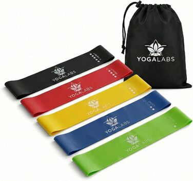 Гумові еспандери Resistance Bands 5 шт. для фітнесу з натурального латексу в сумці (різнокольорові)