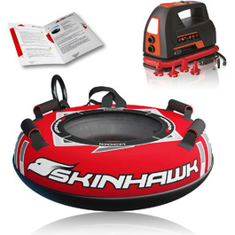 Сноутюбінг SKINHAWK Profi 100 см червоний з електричною насосом 100 PSI – надувний тюбінг-санки для катання