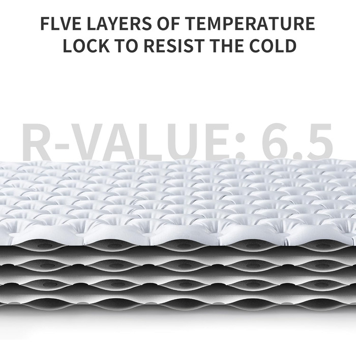 Каремат Naturehike Thermal 6.5 R - самонадувний ізомат для кемпінгу 4 сезони, 10 см, ультралегкий, морозостійкий