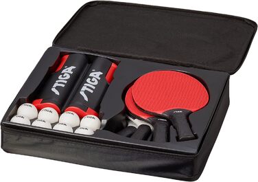 Набір для настільного тенісу STIGA Seasons Anywhere: 4 ракетки, 8 м'ячів, універсальна сітка, для гри в приміщенні та на вулиці, сімейний набір