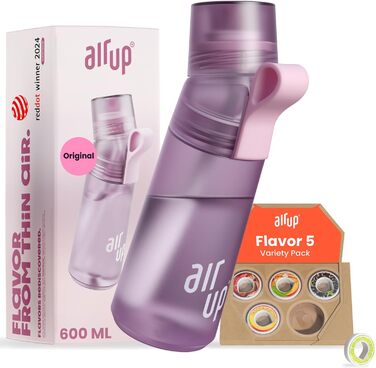 Пляшка для води air up Gen2 Starter Set Original 600 мл, із капсулами 5 смаків, без цукру, BPA-free, для пиття, фіолетова Lavender, можна мити в посудомийці