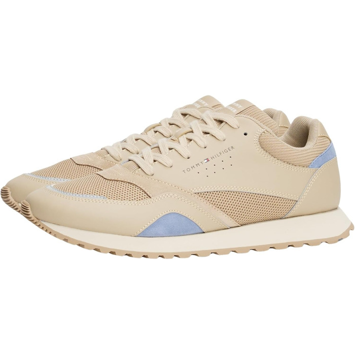 Чоловічі кросівки Tommy Hilfiger Runner New Eva Mix зі шкіри, колір Khaki Sandalwood, розмір 46 EU