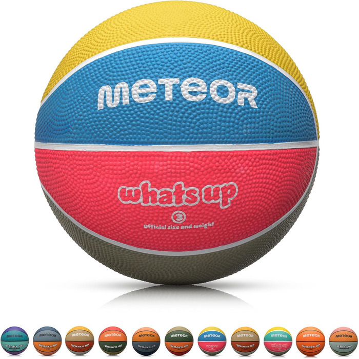 Дитячий баскетбольний м'яч Meteor Whats UP №3, м'який, для дітей 4-8 років, пастельний, для тренувань