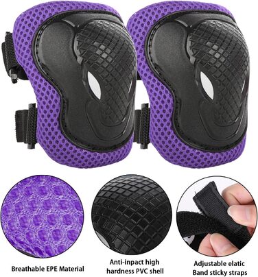 Набір наколінників та шолома для дітей: ролики, скейтборд, велосипед, ролики. Violett
