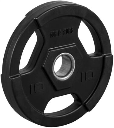 Олімпійські диски GORILLA SPORTS, тригрип, 1,25–25 кг, 50 мм, пластик, чорні