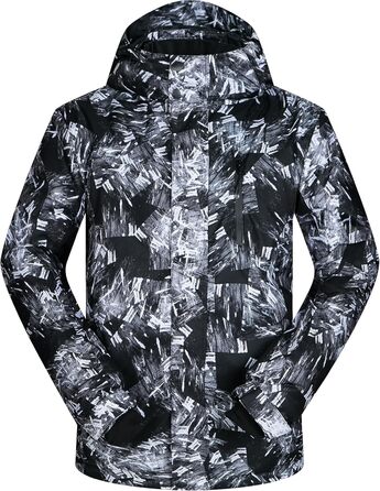 Костюм для сноуборду та лиж: комплект куртка та штани, зимовий, непромоканий, вітронепроникний, з капюшоном, чорний, XL