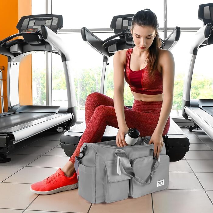 Складана дорожня сумка Flintronic 36L, водонепроникна спортивна сумка для подорожей, велика сумка для чоловіків і жінок, з біркою для багажу, сіра