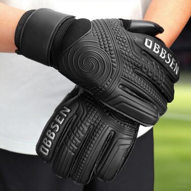 Воротарські рукавички Fußball S1 Schwarz з захистом пальців та зап'ястя для дітей, підлітків та дорослих