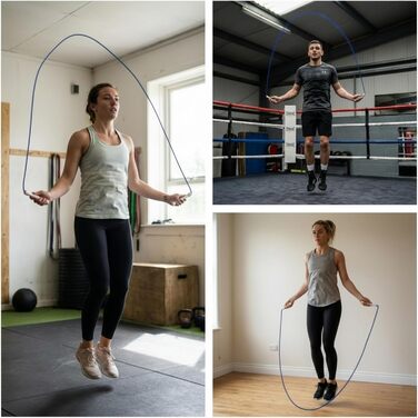 Професійний стрибковий канат Elevate Speed Rope MAX з PVC та нейлоновим сердечником, 5 мм, до 3 метрів, колір Marine Blue