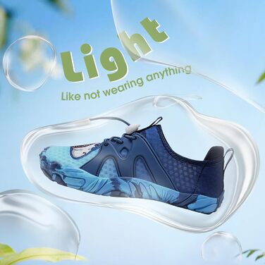 Дитячі шльопанці IceUnicorn для хлопчиків та дівчаток, шкарпетки для плавання, піску, трекінгу, бігу по стежках (26 EU, Синій акула)