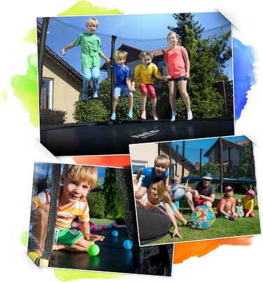 Трамплін Neo-Sport Outdoor для дітей з сіткою та сходами (252 см) - безпечний та довговічний