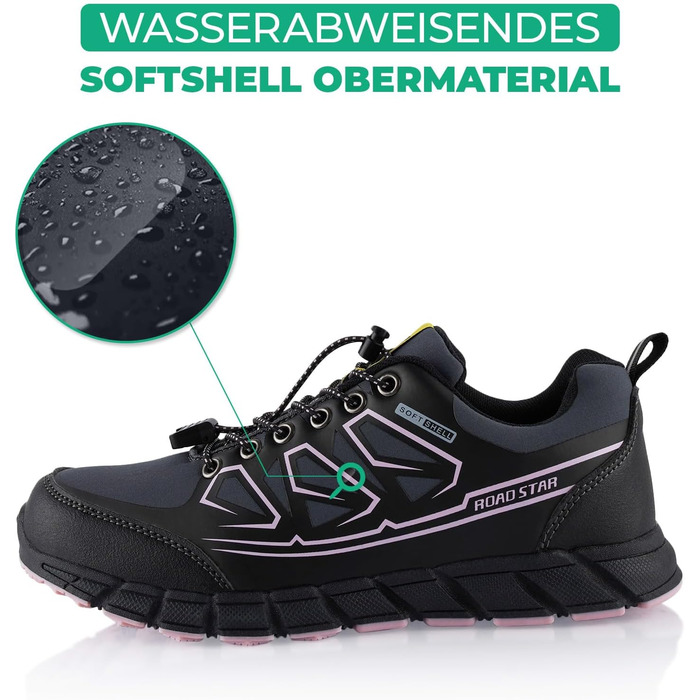 Черевики для хайкінгу та трекінгу Softshell для жінок та чоловіків. Хайкінг, трекінг, біг по пересіченій місцевості. Кольори: синій, зелений. Розміри: 41 EU, чорний, рожевий