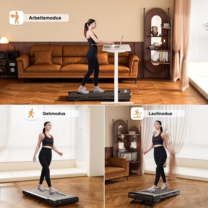 Lacuffy Бігова доріжка Treadmill з нахилом 9% та функцією Auto, біговий Treadmill для дому, максимальне навантаження 136 кг, Treadmill-стіл з керуванням через APP, 3HP тихий Treadmill з тренувальними курсами та багатокористувацьким режимом, чорний