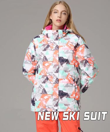 Жіночий комплект для сноубордингу та лижного спорту: куртка та штани, водонепроникний, вітронепроникний, теплий, для туризму, сноубордингу, лижного спорту, оранжевий+чорний, розмір L