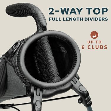 Гольф сумка Sunday Loma: легка, з ременем та стійкою – для пітч-н-пут, Par 3 та Executive курсів, сіра