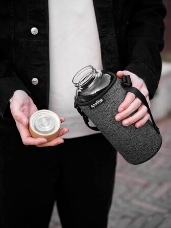 Скляна пляшка Spottle 1,5 л - для води та газованих напоїв, чорна, 1500 мл