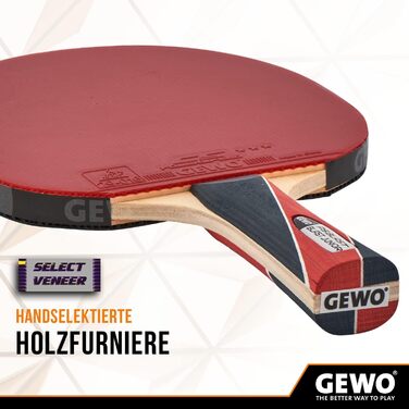 Дитяча ракетка для настільного тенісу GEWO PS Blast Junior, ITTF, для початківців, з контролем і високим обертанням, 1,8 мм губка, конкавна ручка