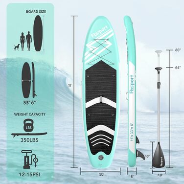 Надувна SUP-дошка FBSPORT 3,2 м, комплект: рюкзак, весло, плавник, насос, нековзке покриття, для підлітків і дорослих