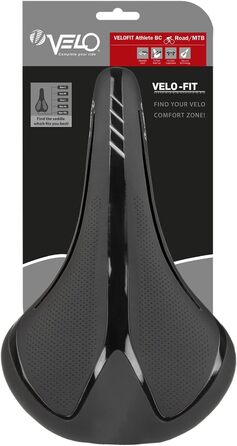 Велосипедне сідло Velo Unisex Athlete BC XL чорне для дорослих