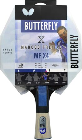 Професійна ракетка для настільного тенісу Butterfly Marcos Freitas Mfx4, чорна/червона, для дорослих