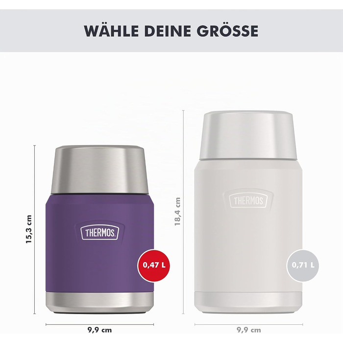Термос для їжі Thermos ICON, 0.47 л, матовий сливовий (Plum Mat) — зберігає тепло до 14 годин