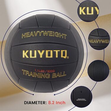 Волейбольний м'яч KUYOTQ, розмір 5, для тренувань, 18-панельний, супер м'який, стабільної форми, для залу та вулиці (розслаблений)