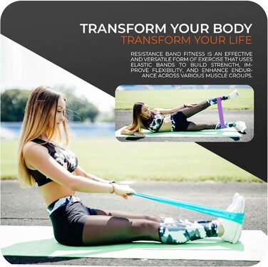 Фітнес-еластичні стрічки з 5 рівнями опору, латекс, сумка, для фітнесу, йоги, пілатесу, тренувань вдома та в залі, фіолетовий колір, різні рівні опору