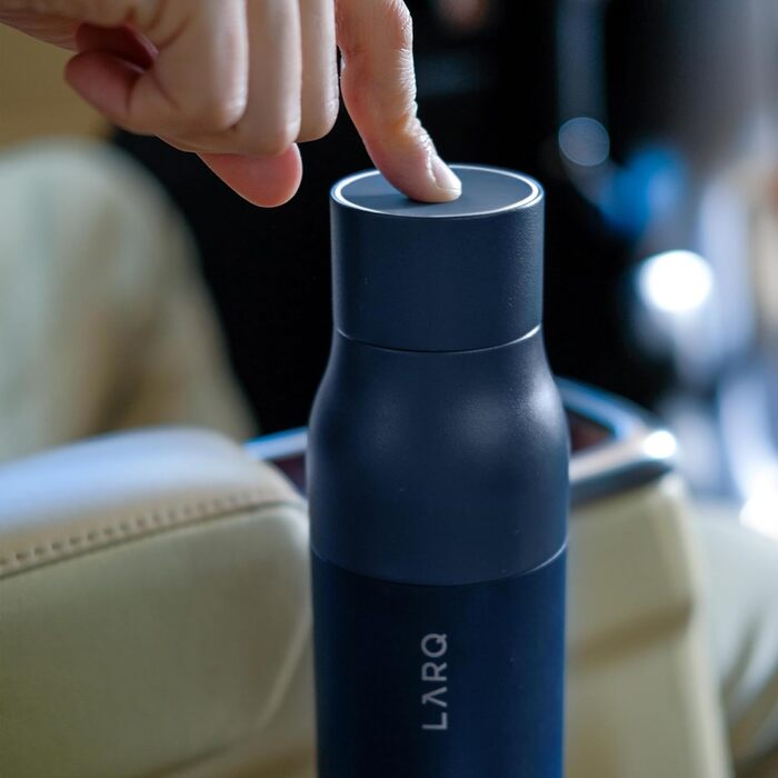 LARQ Bottle PureVis 500 мл – самочищувальна ізольована пляшка з нержавіючої сталі з UV-очищенням води, преміальний дизайн, для подорожей, багаторазова, синя