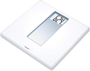 Ваги підлогові Beurer PS 160 з LCD-дисплеєм, великі цифри 4,7 см, вантажопідйомність 180 кг, білий ретро-дизайн