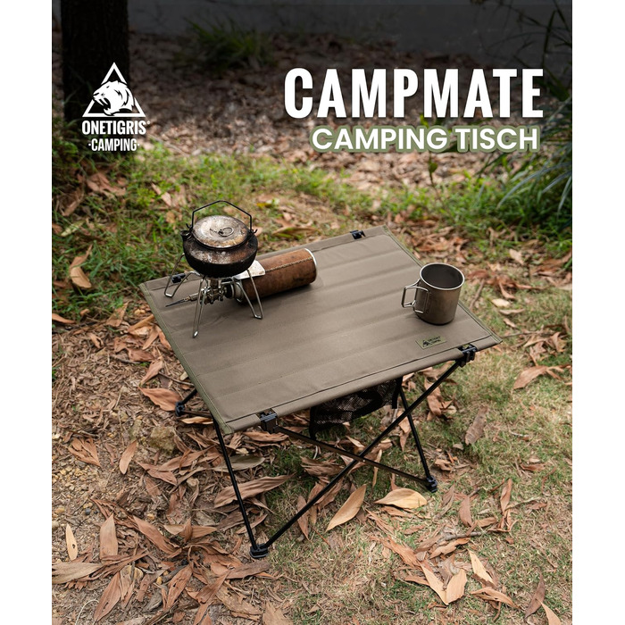 Стіл туристичний складний OneTigris CAMPMATE, зелений, вантажопідйомність 30 кг