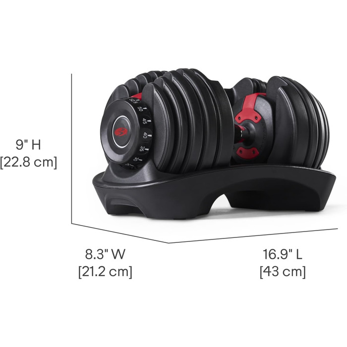 Регульована гантеля Bowflex SelectTech 2-24 кг – універсальна система ваг для фітнесу, одна штука