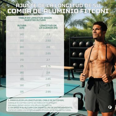 Скакалка Fitconi для кросфіту (алюміній) + 3 кабелі + стрічка, професійний, висока швидкість, подвійні стрибки, бокс, MMA