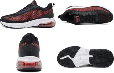 Спортивні кросівки для чоловіків та жінок, кросівки для фітнесу, бігу, трекінгу, 4 кольори, розміри 36-47 EU, зелено-білі (36 EU, червоно-чорні)