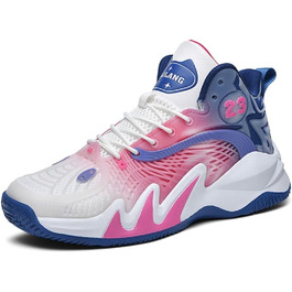 Спортивні кросівки для баскетболу та бігу, дитячі, високі, дихаючі, з амортизацією, антиковзаючі, 38 EU, білі/фіолетові