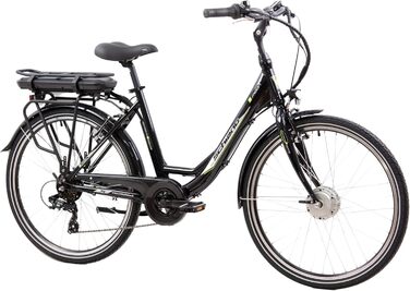 Електровелосипед F.lli Schiano E-Moon 26'' для чоловіків і жінок, 36V акумулятор, до 25 км/год, з багажником, чорний