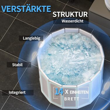 Портативна складана ванна для дорослих (80x66 см) - для відпочинку, душу, SPA, крижаного душу для спортсменів (чорний)