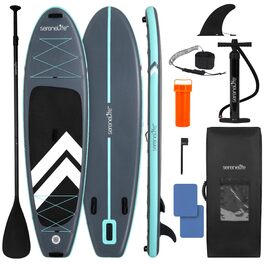 Надувний SUP-борд SereneLife 84x32 см до 160 кг для дорослих – комплект з веслом, насосом, рюкзаком